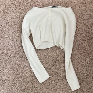white brandy mellvile cropped cardigan